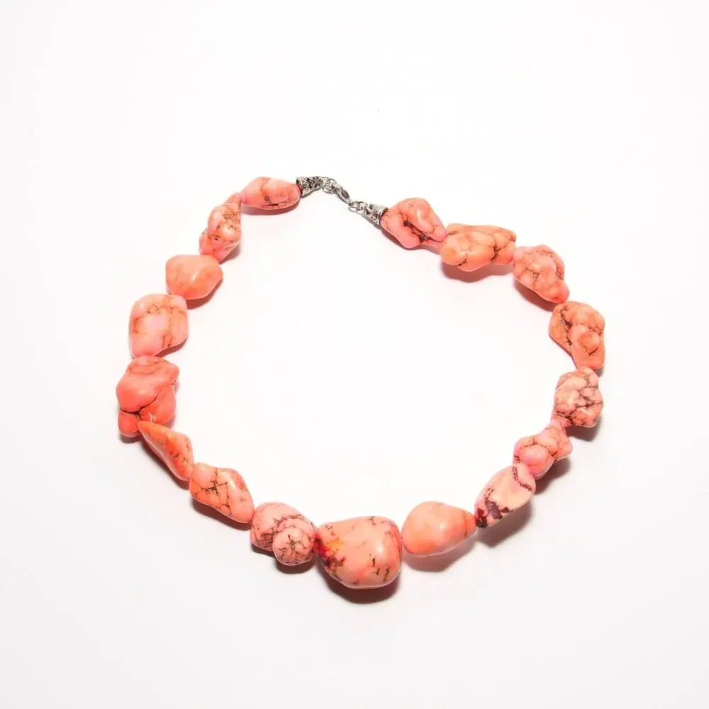 Vintage Chunky Orange/Salmon Colored Statement Necklace
